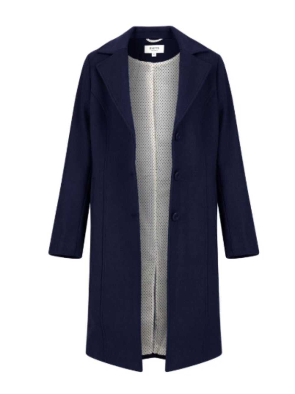 Haute Edition Womens Maxi Walker 34 Wool Blend Coat Navy Blue Mid Length Sz XL